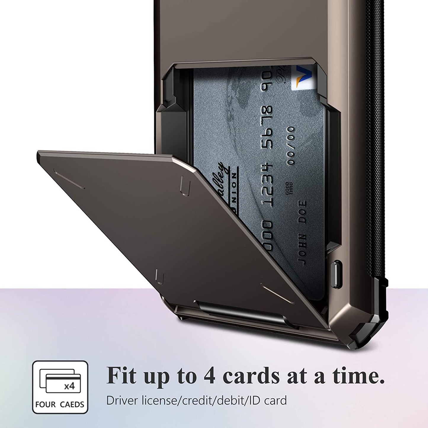 Business Armor Slide Wallet Card Slots Holder Cover for iPhone