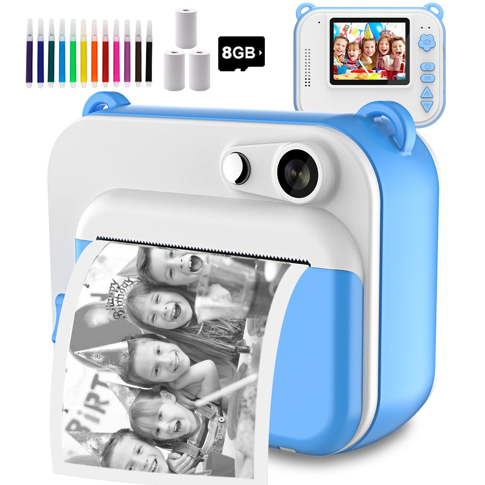 Childrens Instant Print Camera With Thermal Printer Kids Digital Photo Camera Girls Toy Child Camera Video boys Birthday Gift