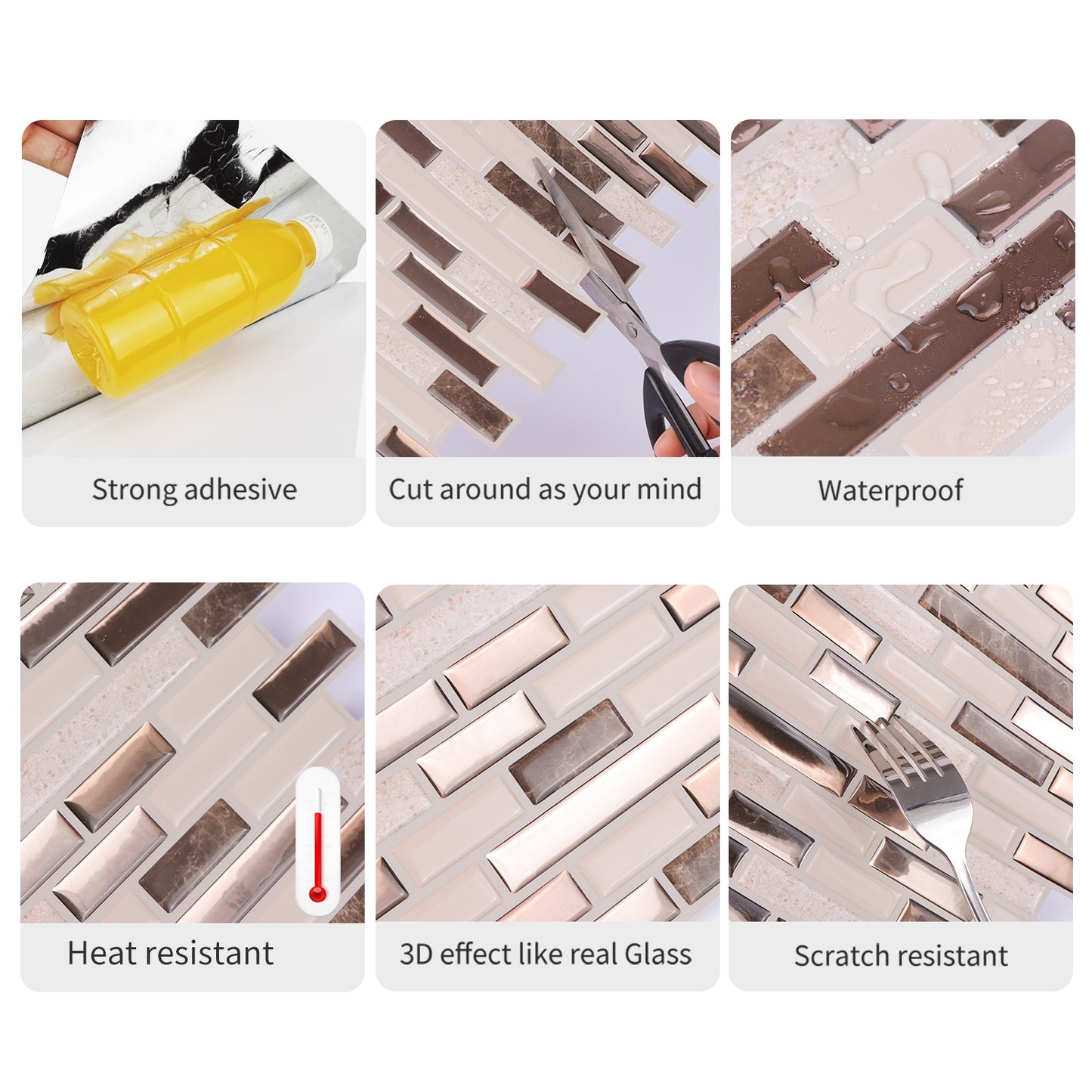 Kitchen Wall 12x12 inch Peel And Stick Tiles Home Wallpaper