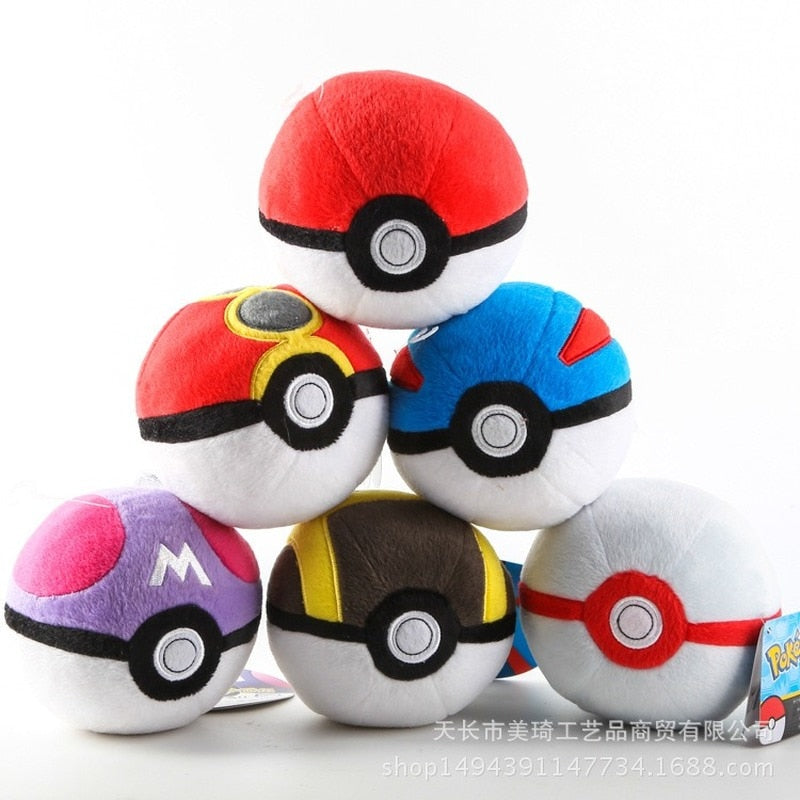 Pokemon Animals Ball Cute Pikachu Balll Plush Doll Keychain Bag Keys Pendant Stuffed Doll Toys Kids Opp Bag Cotton