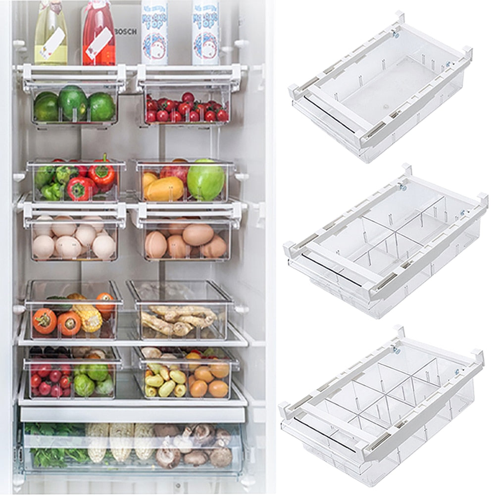 Fridge Organizers Storage Food Fruit Vegetable Container Refrigerator Organizer Drawers Rack Storage Container Kitchen Supplies
