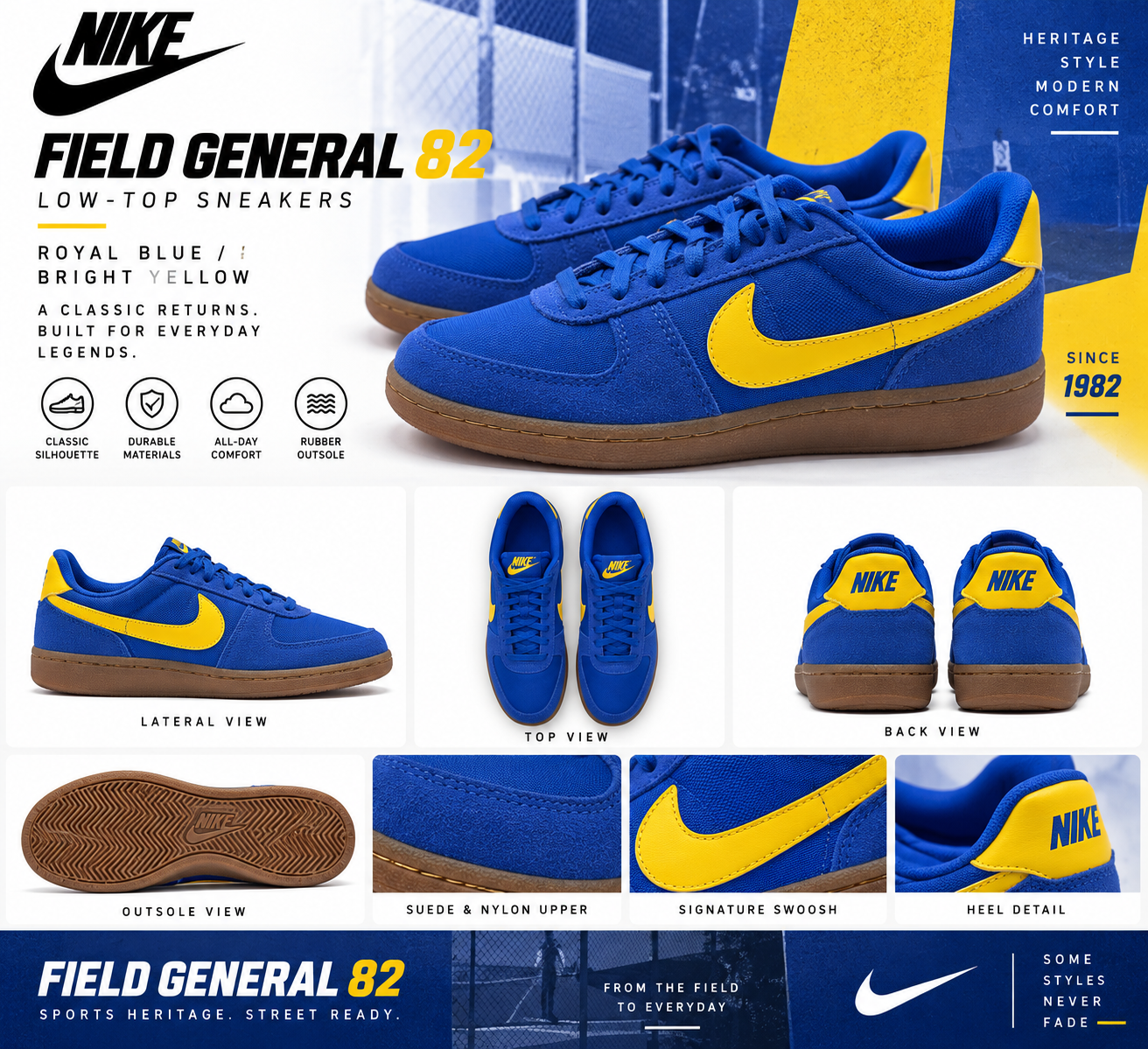 Nike Field General 82 low top Gum soles