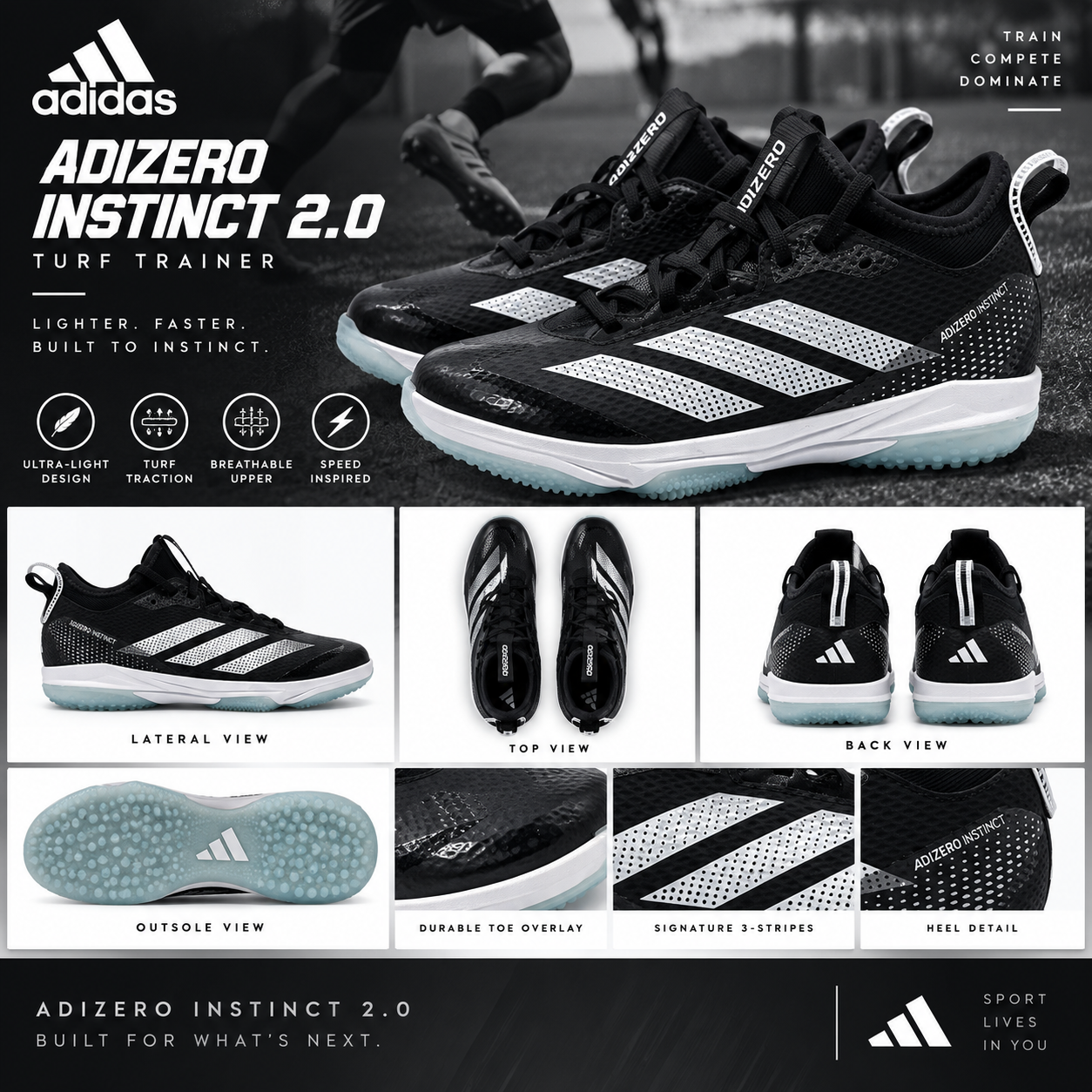 Adidas ADIZERO INSTINCT 2.0 turf trainer