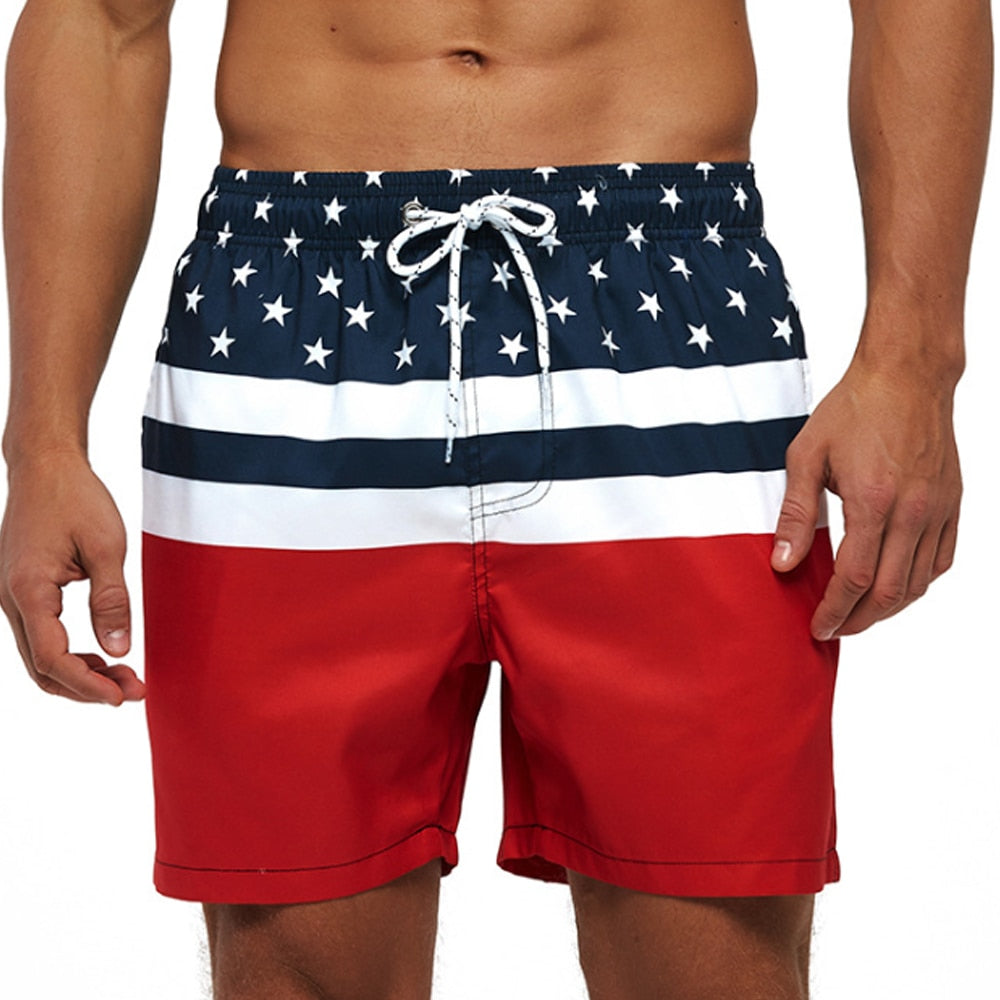 Men's Shorts Casual Cotton Workout Short Pants Drawstring Beach Shorts With Pockets Swim Trunks Stripe Plus size Beach Shorts