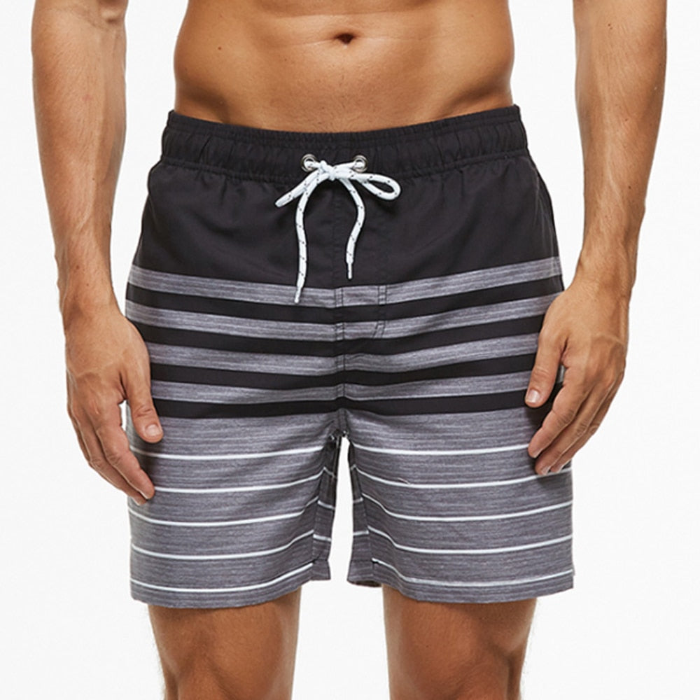 Men's Shorts Casual Cotton Workout Short Pants Drawstring Beach Shorts With Pockets Swim Trunks Stripe Plus size Beach Shorts