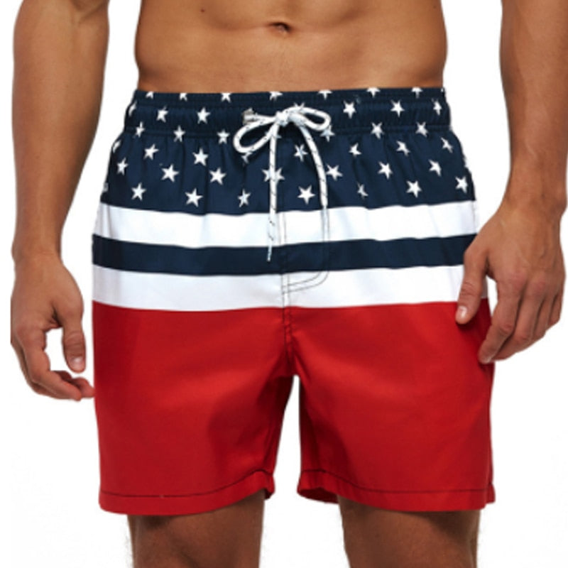 Men's Shorts Casual Cotton Workout Short Pants Drawstring Beach Shorts With Pockets Swim Trunks Stripe Plus size Beach Shorts