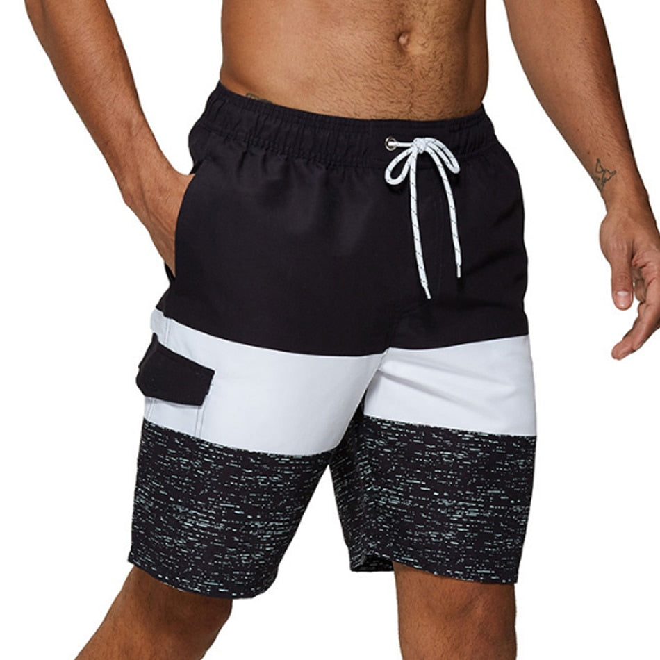 Men's Shorts Casual Cotton Workout Short Pants Drawstring Beach Shorts With Pockets Swim Trunks Stripe Plus size Beach Shorts