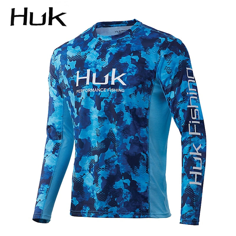 HUK Fishing Shirts Long Sleeve Fishing Clothing Man Outdoor Summer UPF 50 Moisture Wicking Jersey Uv Protection Apparel