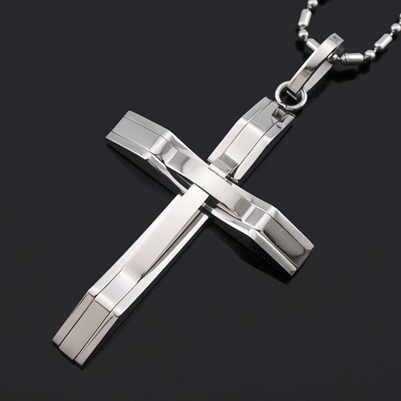 Love you Jesus Cross Pendants, High Quality Women Stainless Steel Pendant Necklace ATGO Christmas Gift Mens Jewelry