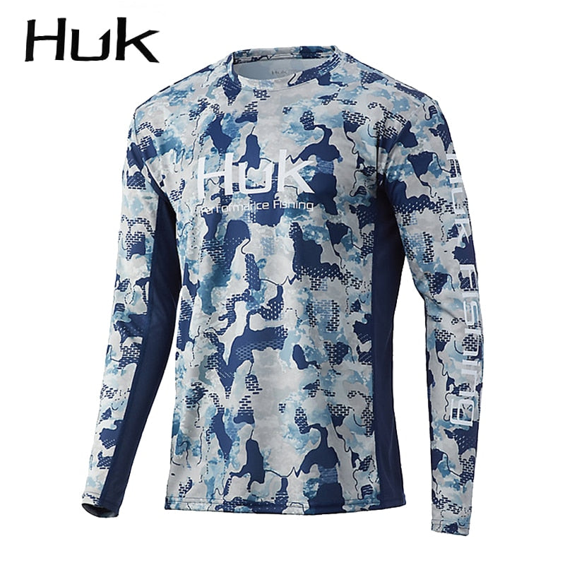 HUK Fishing Shirts Long Sleeve Fishing Clothing Man Outdoor Summer UPF 50 Moisture Wicking Jersey Uv Protection Apparel