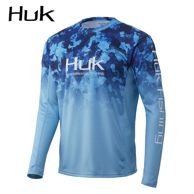 HUK Fishing Shirts Long Sleeve Fishing Clothing Man Outdoor Summer UPF 50 Moisture Wicking Jersey Uv Protection Apparel