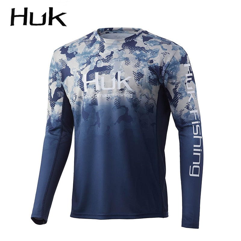 HUK Fishing Shirts Long Sleeve Fishing Clothing Man Outdoor Summer UPF 50 Moisture Wicking Jersey Uv Protection Apparel