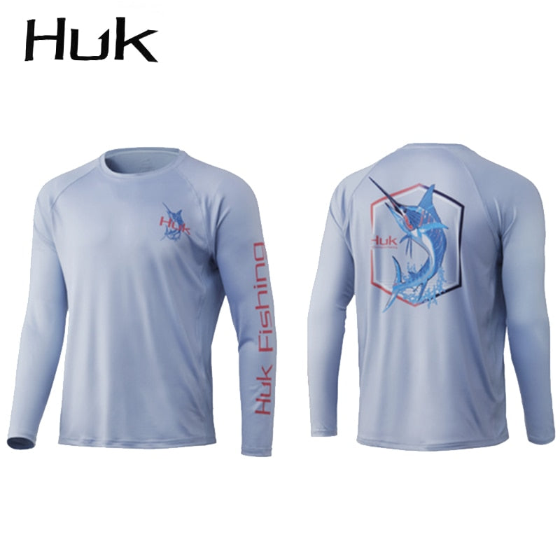 HUK Fishing Shirts Long Sleeve Fishing Clothing Man Outdoor Summer UPF 50 Moisture Wicking Jersey Uv Protection Apparel