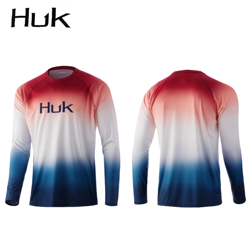 HUK Fishing Shirts Long Sleeve Fishing Clothing Man Outdoor Summer UPF 50 Moisture Wicking Jersey Uv Protection Apparel