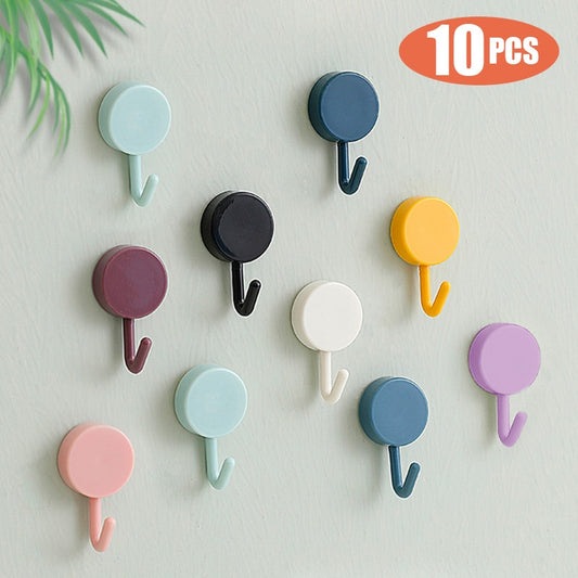 Wall Hooks Strong Without Drilling 10PCS Self Adhesive